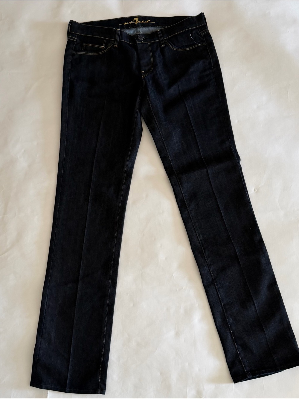 7 For All Mankind Women's Dark Blue Wide Leg Jeans